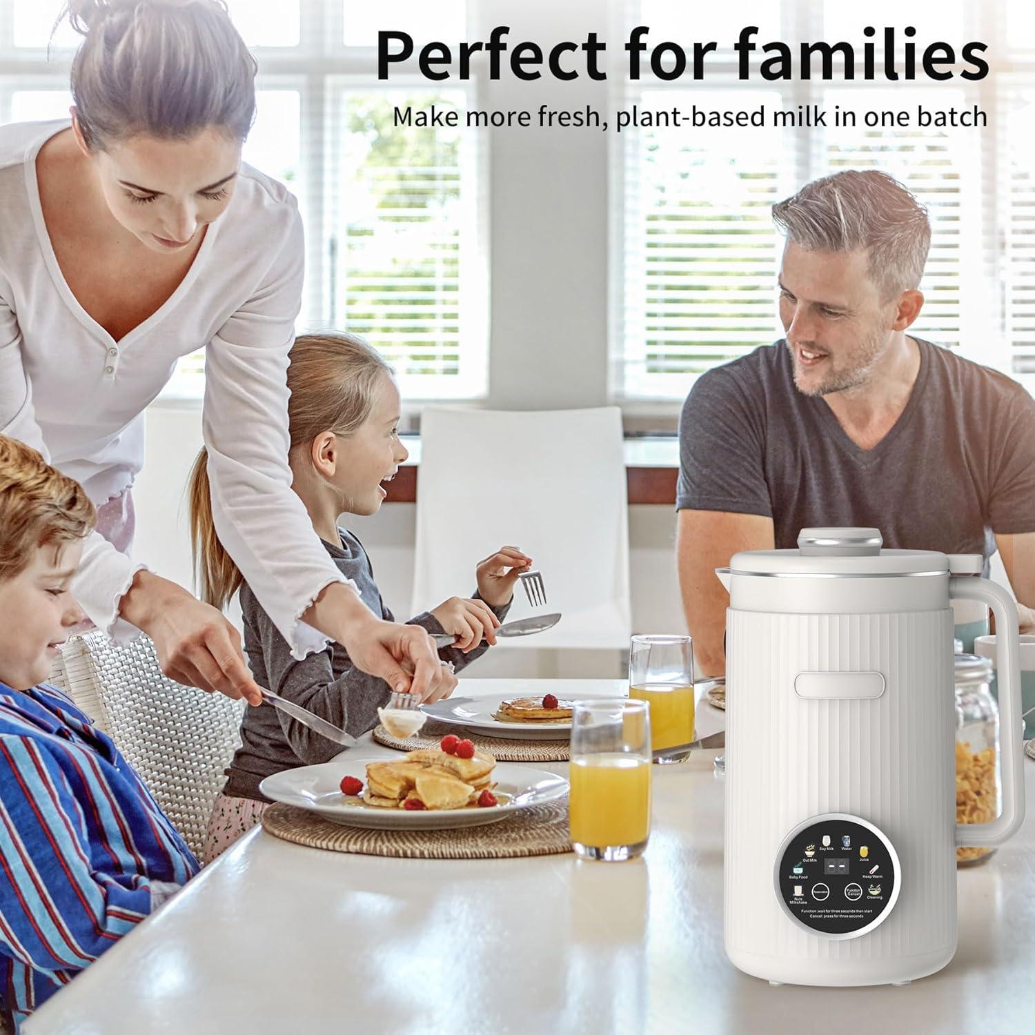 imageVBGK 8 in 1 Automatic Nut Milk Maker Blender with 20 Blades 40oz Homemade Coconut Soy Oat Almond Plant Based Milks and NonDairy Beverages with18H Delay StartKeep WarmBoil WaterSelfCleaning