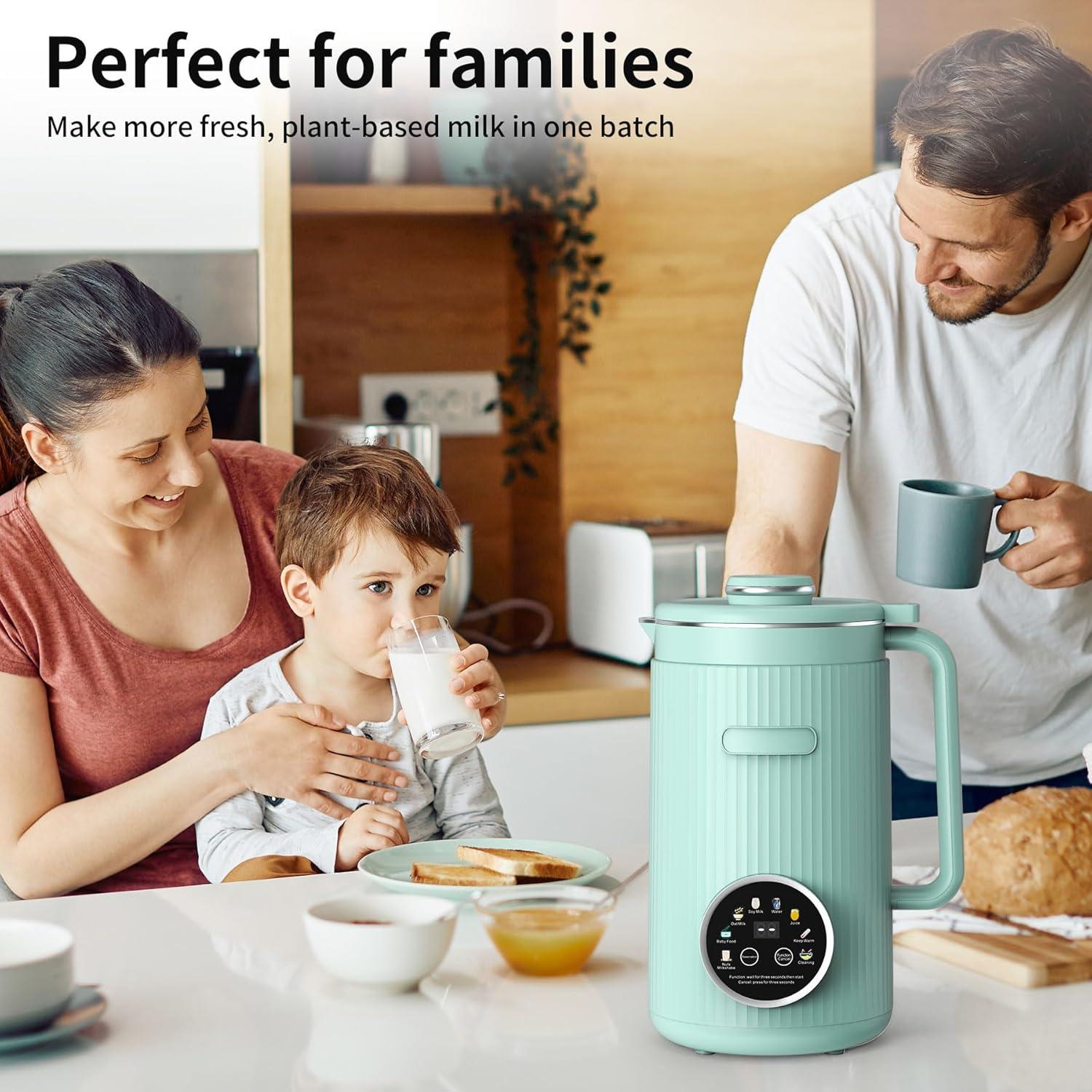 imageVBGK 8 in 1 Nut Milk Maker Blender With 20 Bladers40oz Soy Almond Oat Coconut Plant Based and Non Dairy Beverages Automatic Soybean Machine With Delay StartKeep WarmBoil WaterAutoclean