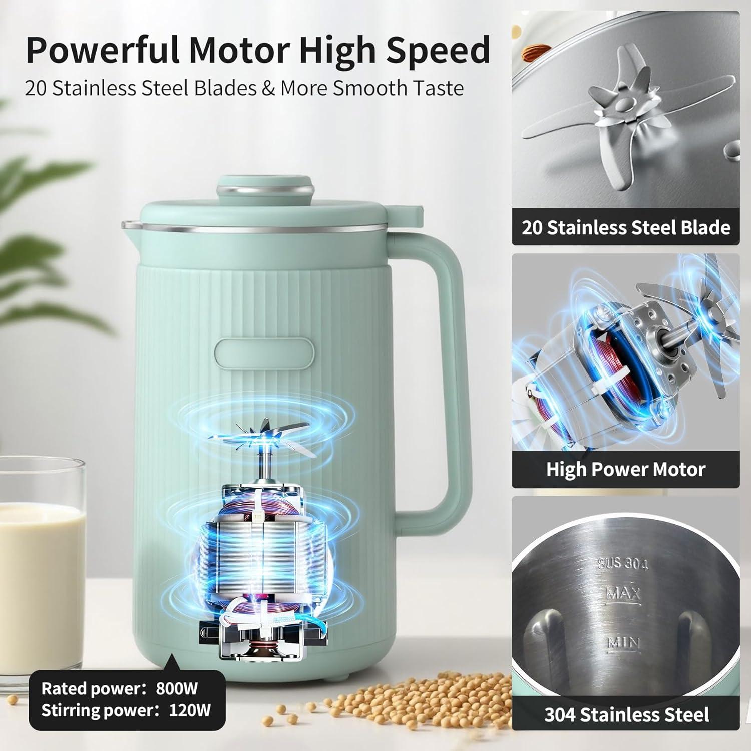 imageVBGK 8 in 1 Nut Milk Maker Blender With 20 Bladers40oz Soy Almond Oat Coconut Plant Based and Non Dairy Beverages Automatic Soybean Machine With Delay StartKeep WarmBoil WaterAutoclean