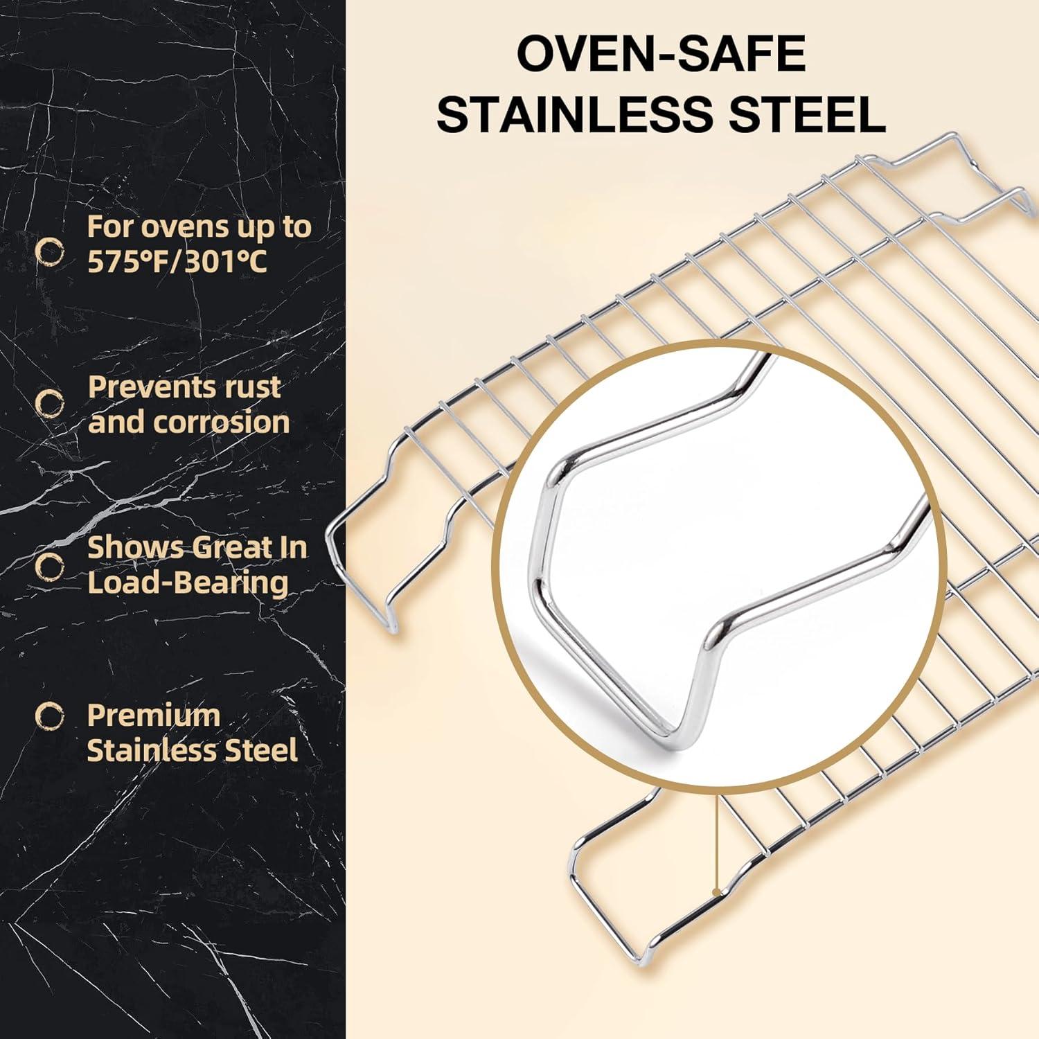 imageVBGK Cooling Rack Heavy Duty Stainless Steel Wire Rack for Baking Grilling Roasting Drying Nonstick 1181quotx866quot Oven ampamp Dishwasher Safe Compatible with Electric Cooktop