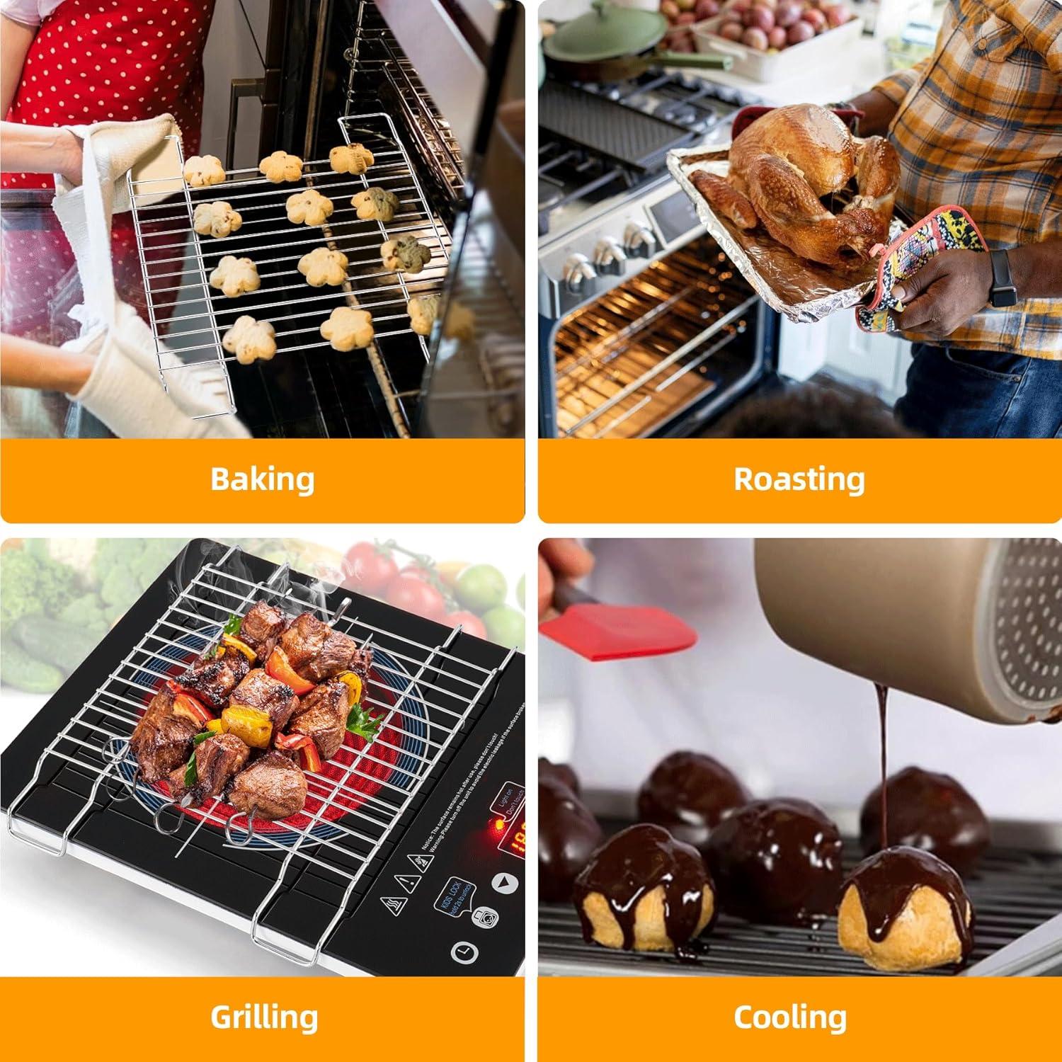 imageVBGK Cooling Rack Heavy Duty Stainless Steel Wire Rack for Baking Grilling Roasting Drying Nonstick 1181quotx866quot Oven ampamp Dishwasher Safe Compatible with Electric Cooktop