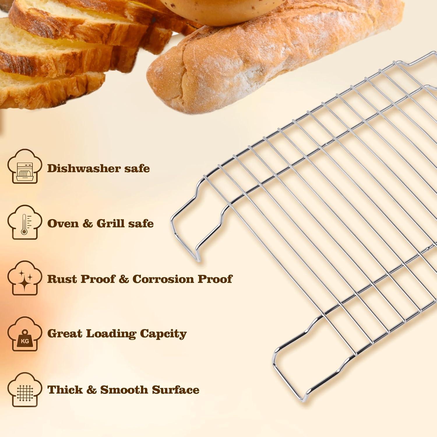 imageVBGK Cooling Rack Heavy Duty Stainless Steel Wire Rack for Baking Grilling Roasting Drying Nonstick 1181quotx866quot Oven ampamp Dishwasher Safe Compatible with Electric Cooktop