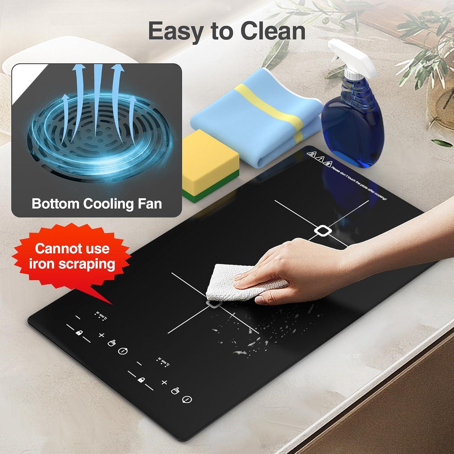 imageVBGK Double Induction Cooktop 2300W 110V 2 burner Induction Cooktop with LED Touch Screen 9 Levels Settings induction hot plate with Child Safety Lock ampamp Timer