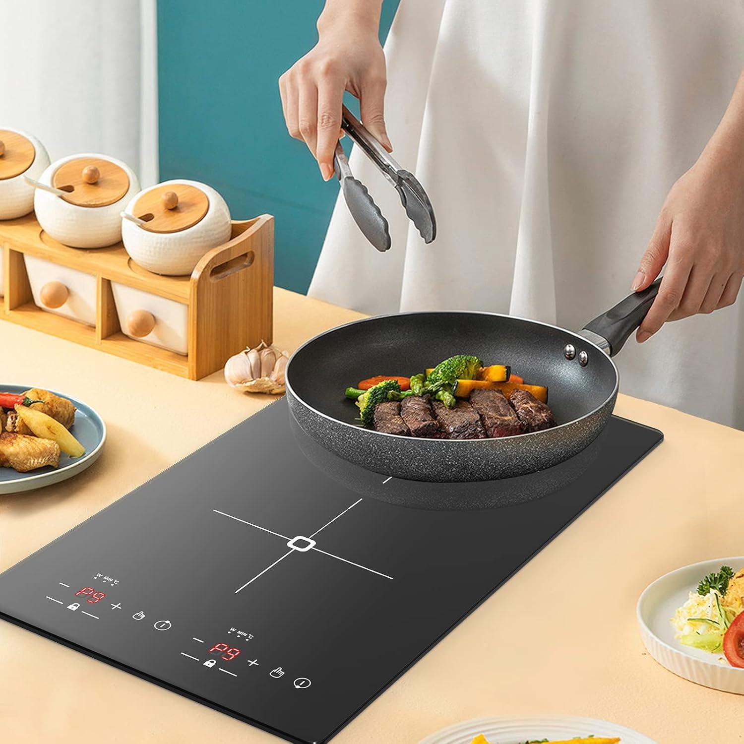 imageVBGK Double Induction Cooktop 2300W 110V 2 burner Induction Cooktop with LED Touch Screen 9 Levels Settings induction hot plate with Child Safety Lock ampamp Timer