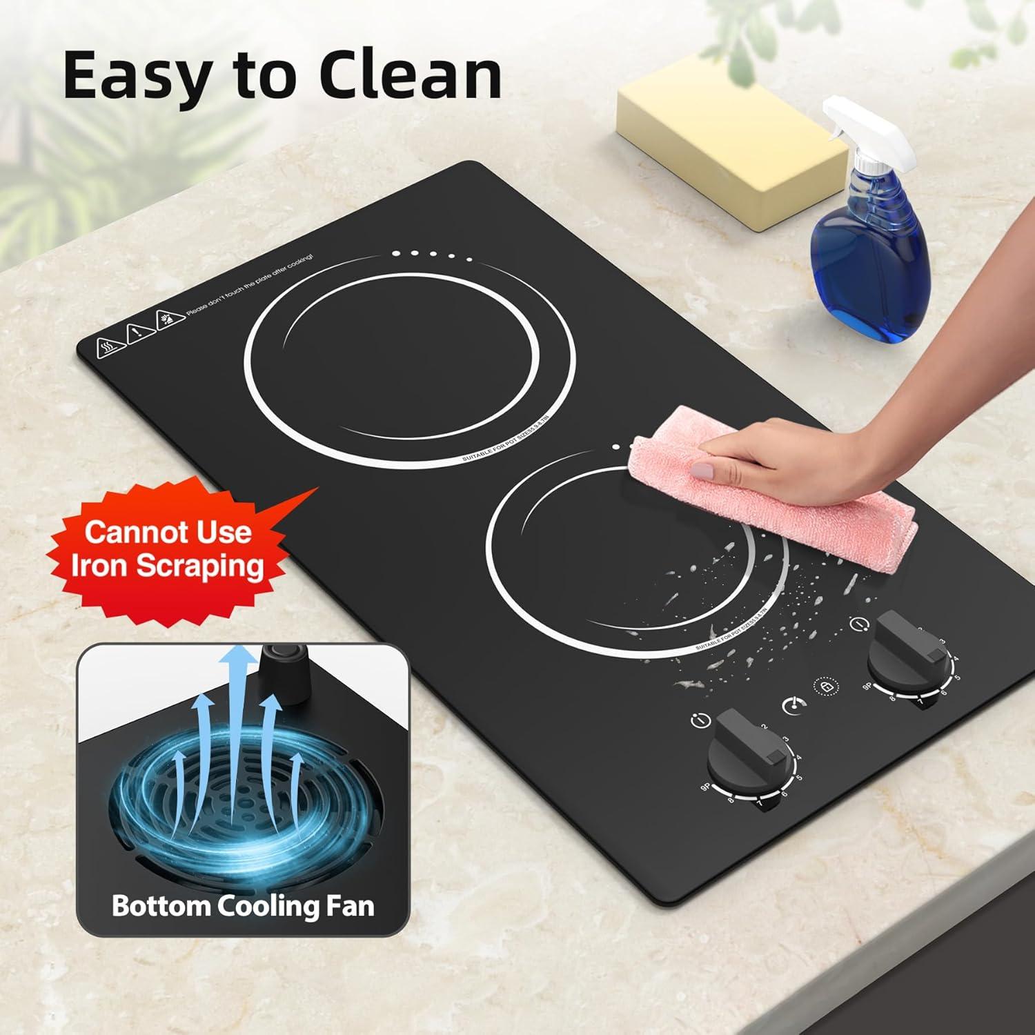 imageVBGK Double Induction Cooktop110V 2300W 2 burner induction cooktop2 burner Hot Plate Electric burner with LCD Touch Screen 9 Levels Settings Child Safety Lock ampamp Timer2 Burner induction cooktop