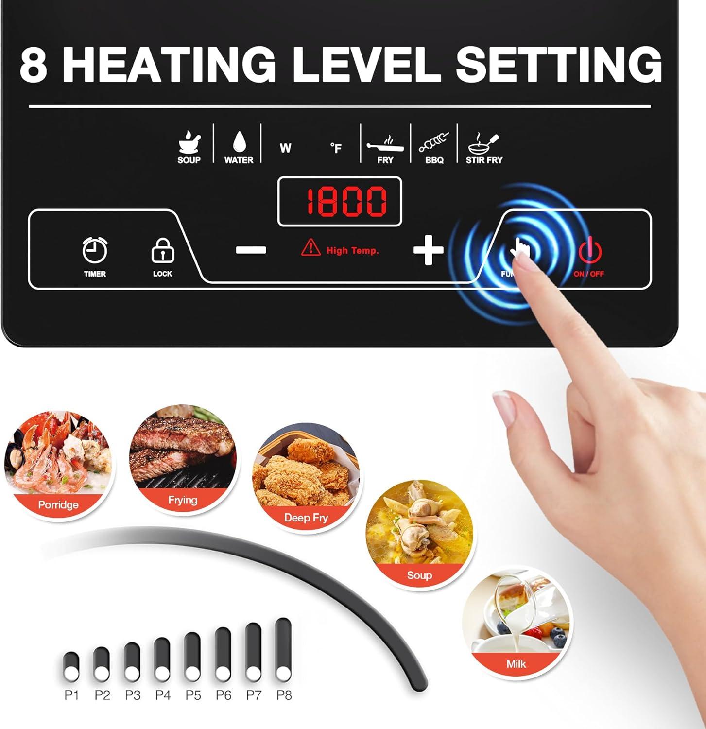 imageVBGK Double Induction Cooktop110V 2300W 2 burner induction cooktop2 burner Hot Plate Electric burner with LCD Touch Screen 9 Levels Settings Child Safety Lock ampamp TimerSingle Burner Electric Cooktop