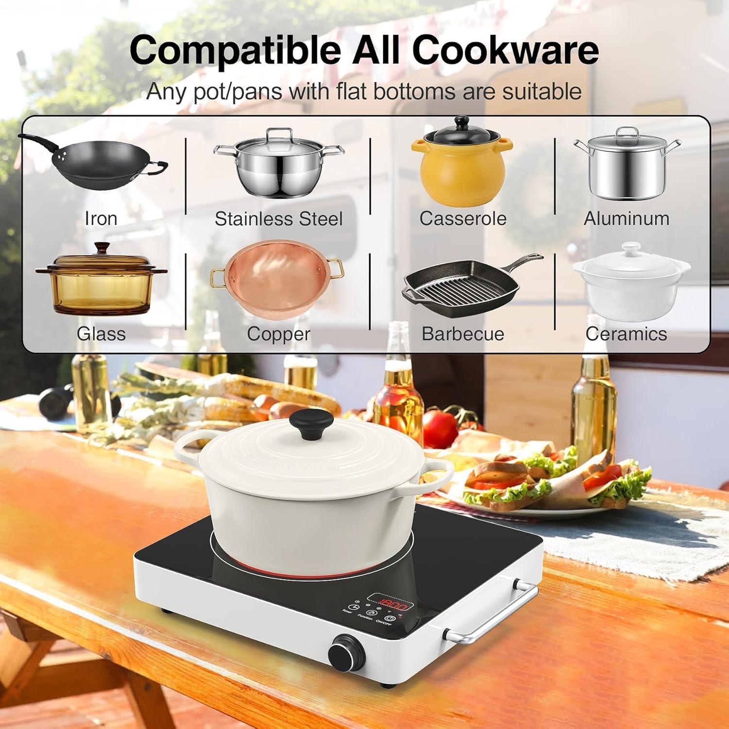imageVBGK Electric Cooktop 36 inchBuiltin 36 inch Electric Cooktop 8000W Power Control by Knob 36 induction cooktop with 9 Power Levels with Child Safety Lock TimerOverTemperature 220V240VSingle Burner Electric Cooktop