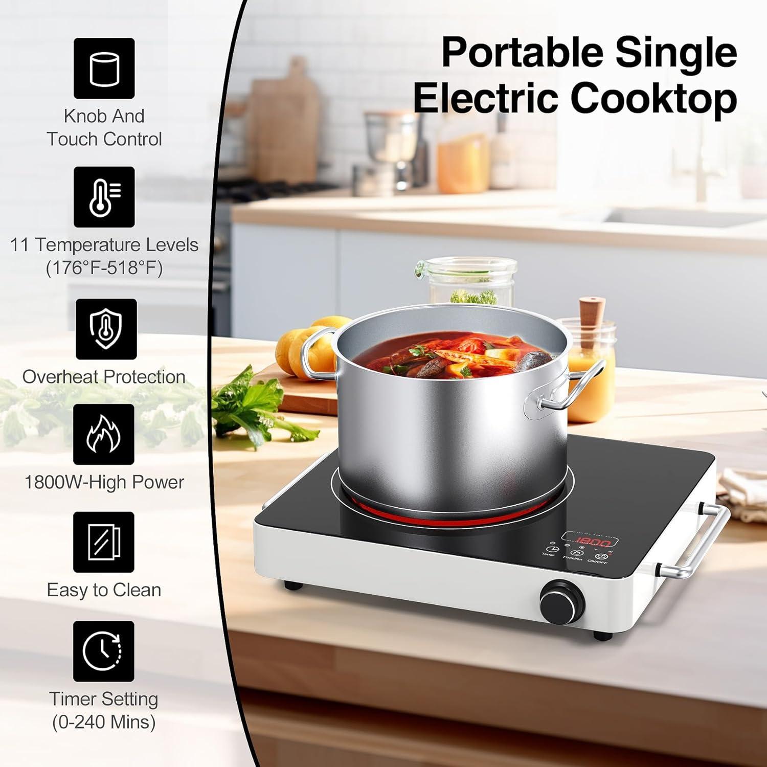 imageVBGK Electric Cooktop 36 inchBuiltin 36 inch Electric Cooktop 8000W Power Control by Knob 36 induction cooktop with 9 Power Levels with Child Safety Lock TimerOverTemperature 220V240VSingle Burner Electric Cooktop