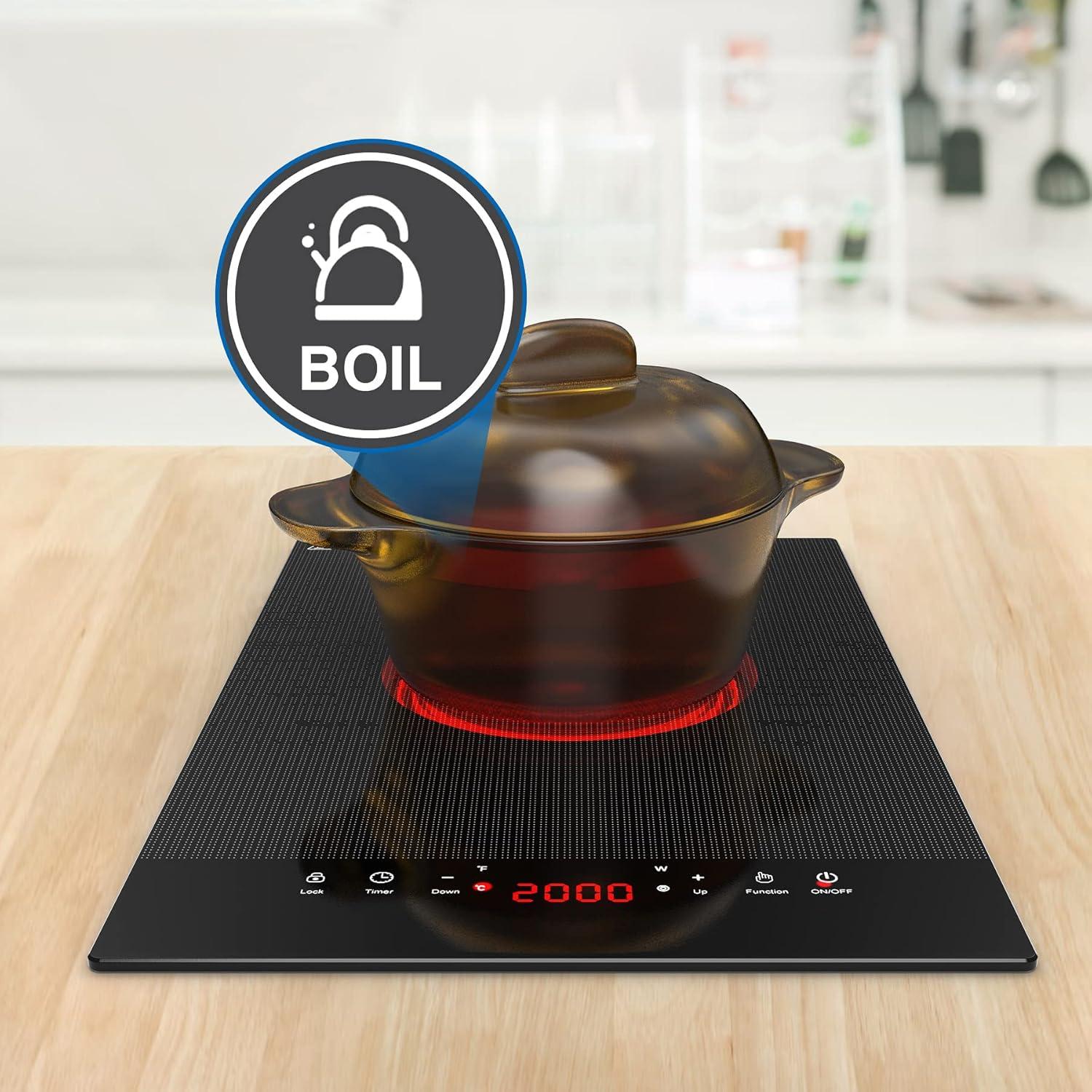 imageVBGK Electric Cooktop110V Electric Stove TopSingle Burner Electric Cooktop LED Touch Control9 Power Levels Kids Lock ampampTimerOverheat Protection2000W Portable Burner