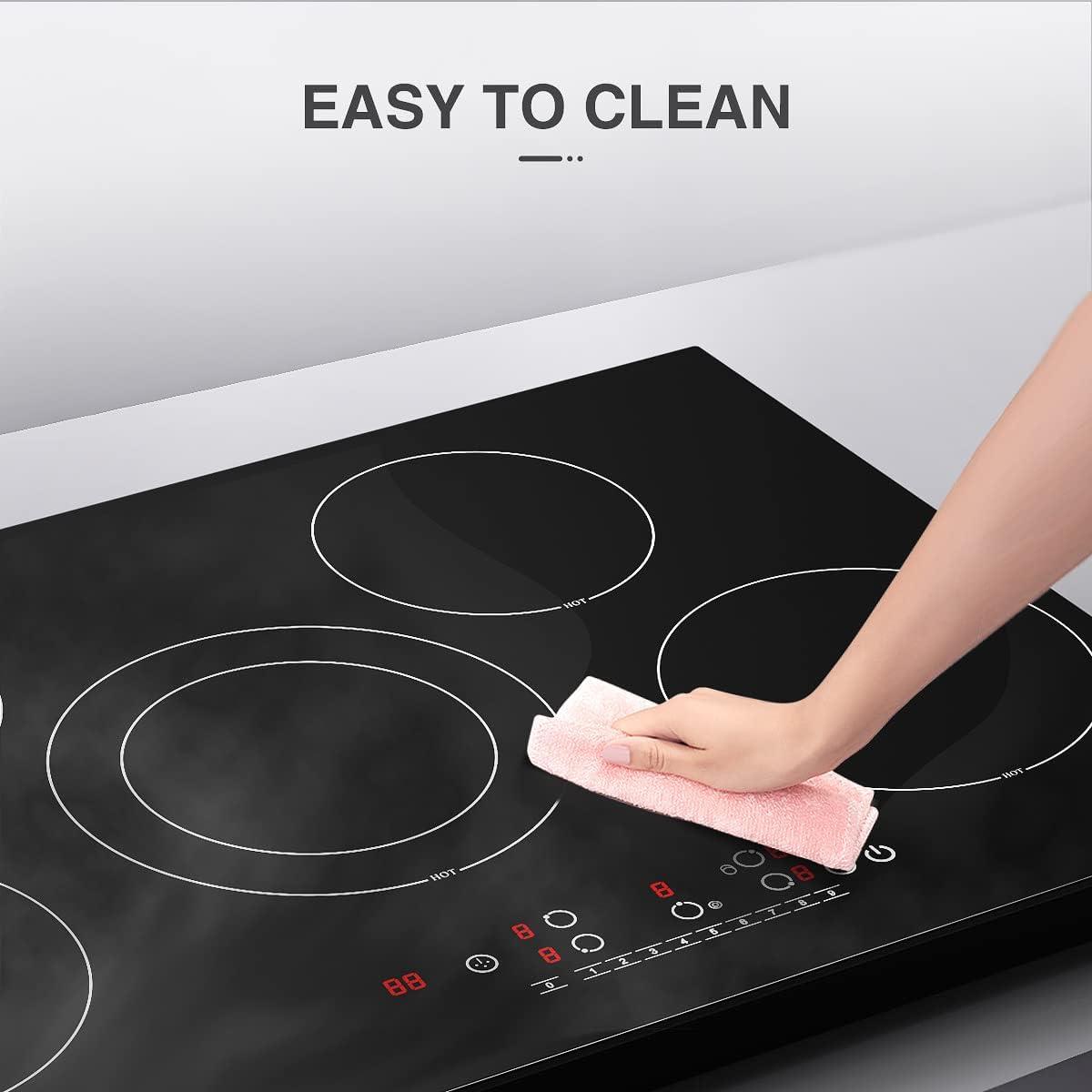imageVBGK Electric cooktop 30 inch 5 burner Electric Stove Builtin and Countertop Stove Top LED Touch Screen9 Heating Level Timer ampamp Kid Safety Lock 240V 30 inch cooktop