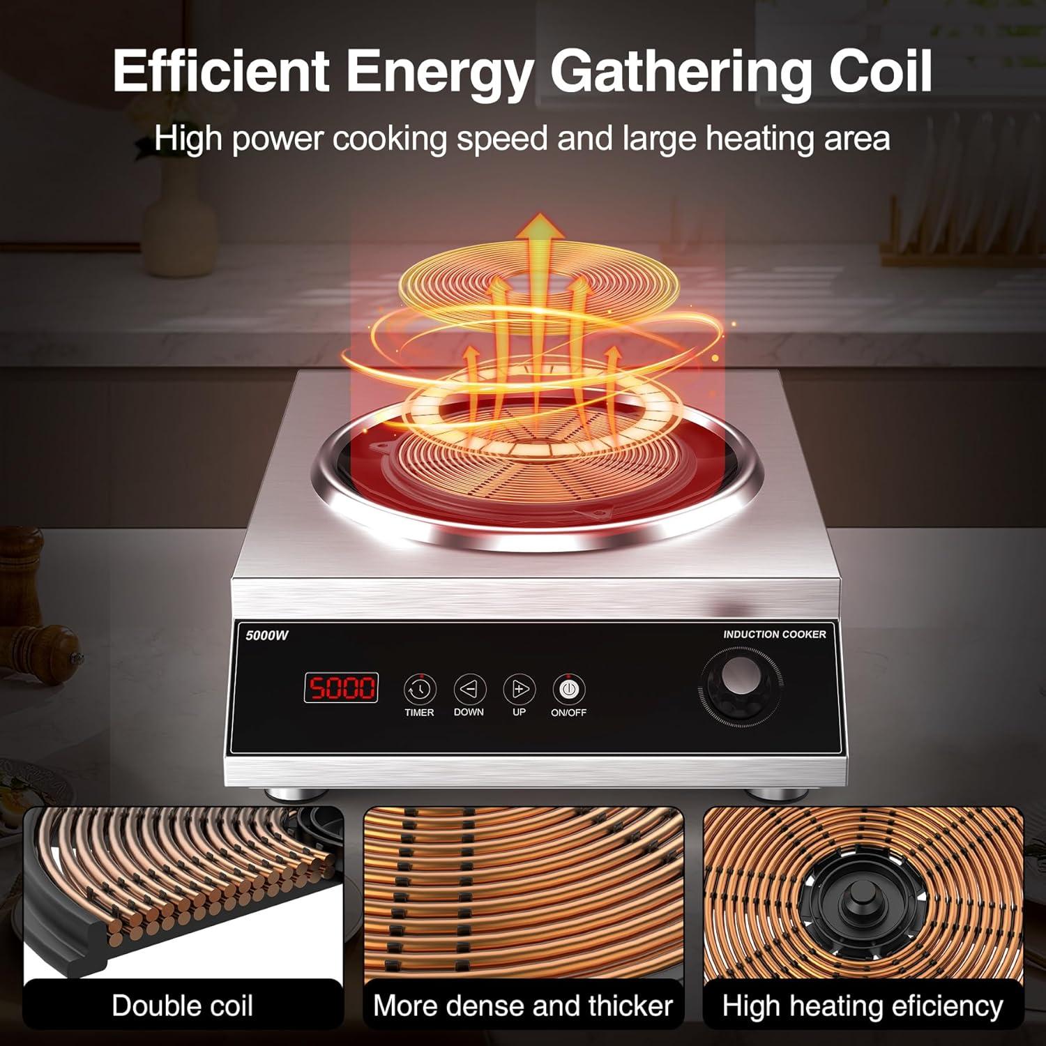 imageVBGK Induction Cooktop1800W Hot Plate for CookingInduction Stove Top with LCD Sensor Touch Control9 Temp LevelsChild Safety Lock ampamp Timer 110V Single Burner Electric CooktopFine