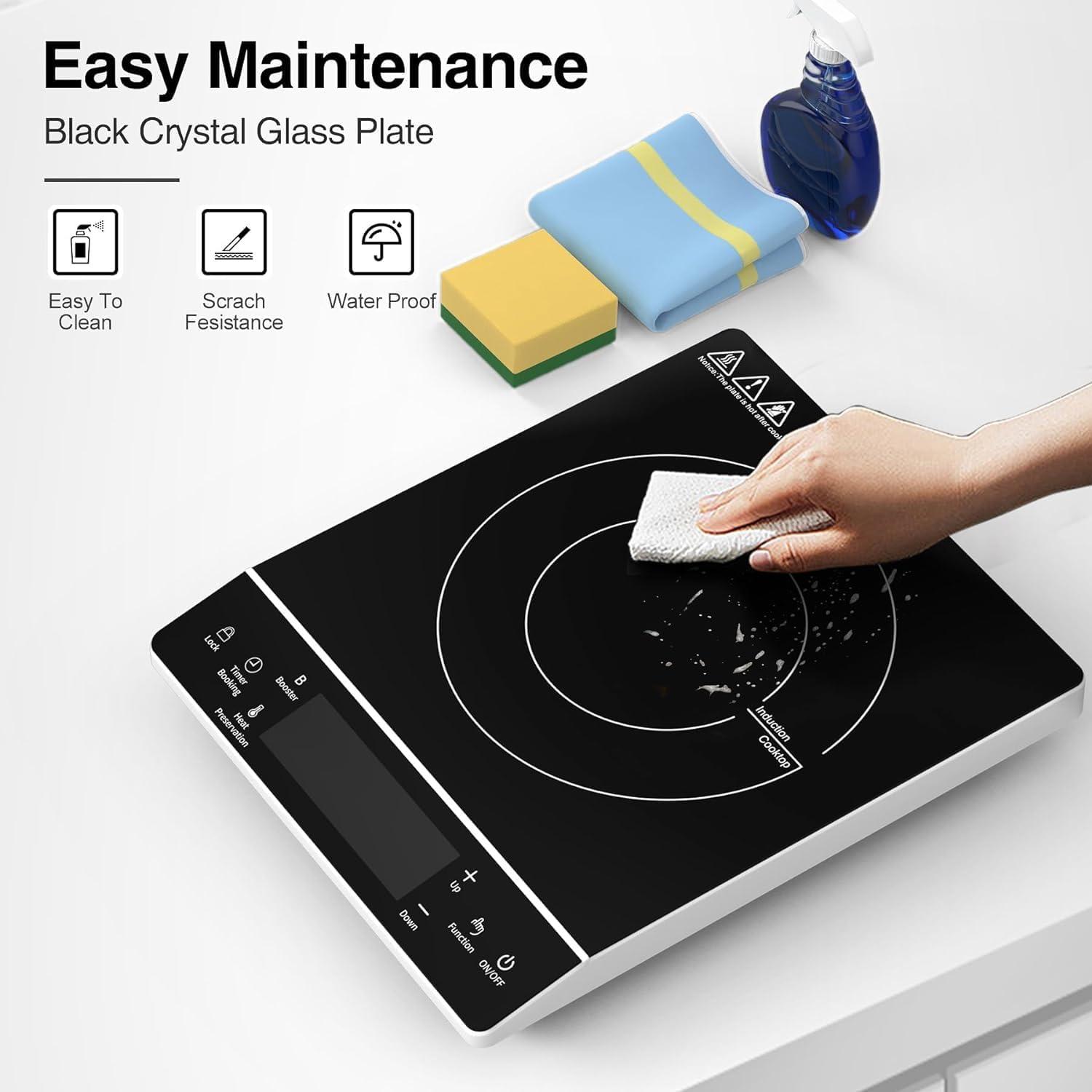 imageVBGK Induction Cooktop1800W Hot Plate for CookingInduction Stove Top with LCD Sensor Touch Control9 Temp LevelsChild Safety Lock ampamp Timer 110V Single Burner Electric CooktopFine