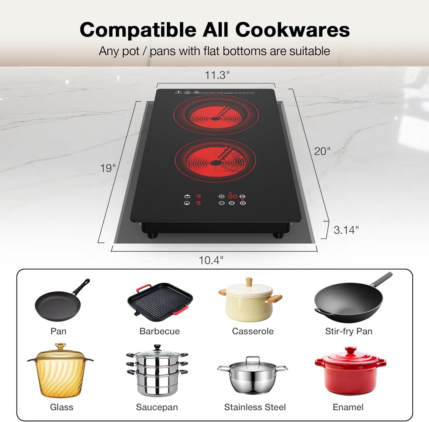 imageVBGK Portable induction Cooktop110V Single Burner Induction Stove Top1800W Induction Hot Plate Electric Burner7 Power Levels Kids Lock ampamp TimerLED touch controlOverheat ProtectionFine