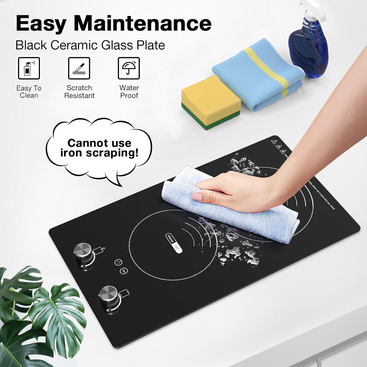 imageVBGK Portable induction Cooktop110V Single Burner Induction Stove Top1800W Induction Hot Plate Electric Burner7 Power Levels Kids Lock ampamp TimerLED touch controlOverheat ProtectionFine