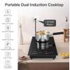imageVBGK Double Induction Cooktop 2300W 110V 2 burner Induction Cooktop with LED Touch Screen 9 Levels Settings induction hot plate with Child Safety Lock ampamp Timer