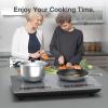 imageVBGK Double Induction Cooktop 24 inch 4000W Electric cooktop with hot plate induction stove top with LED Touch Screen 9 Levels Settings with Child Safety Lock ampamp Timer 110V Induction cooktop 2 burner