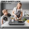 imageVBGK Double Induction Cooktop 24 inch 4000W Electric cooktop with hot plate induction stove top with LED Touch Screen 9 Levels Settings with Child Safety Lock ampamp Timer 110V Induction cooktop 2 burner