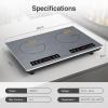imageVBGK Double Induction Cooktop 24 inch 4000W Electric cooktop with hot plate induction stove top with LED Touch Screen 9 Levels Settings with Child Safety Lock ampamp Timer 110V Induction cooktop 2 burner