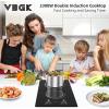 imageVBGK Double Induction Cooktop110V 2300W 2 burner induction cooktop2 burner Hot Plate Electric burner with LCD Touch Screen 9 Levels Settings Child Safety Lock ampamp Timer2 Burner induction cooktop