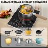 imageVBGK Double Induction Cooktop110V 2300W 2 burner induction cooktop2 burner Hot Plate Electric burner with LCD Touch Screen 9 Levels Settings Child Safety Lock ampamp TimerSingle Burner Electric Cooktop