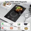imageVBGK Double Induction Cooktop110V 2300W 2 burner induction cooktop2 burner Hot Plate Electric burner with LCD Touch Screen 9 Levels Settings Child Safety Lock ampamp Timer2 Burner induction cooktop