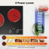 imageVBGK Electric Cooktop 1800W Single Burner Induction Cooktop with 9 Power Levels Timer and Knob Control 110120V2 Burner Electric Cooktop