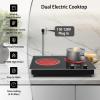 imageVBGK Electric Cooktop 1800W Single Burner Induction Cooktop with 9 Power Levels Timer and Knob Control 110120V2 Burner Electric Cooktop