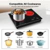 imageVBGK Electric Cooktop 1800W Single Burner Induction Cooktop with 9 Power Levels Timer and Knob Control 110120V2 Burner Electric Cooktop