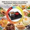 imageVBGK Electric Cooktop 1800W Single Burner Induction Cooktop with 9 Power Levels Timer and Knob Control 110120V2 Burner Electric Cooktop