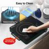 imageVBGK Electric Cooktop 1800W Single Burner Induction Cooktop with 9 Power Levels Timer and Knob Control 110120VSingle Burner Induction Cooktop