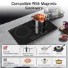 imageVBGK Electric Cooktop 36 inchBuiltin 36 inch Electric Cooktop 8000W Power Control by Knob 36 induction cooktop with 9 Power Levels with Child Safety Lock TimerOverTemperature 220V240V2 Burner Induction Cooktop