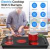 imageVBGK Electric Cooktop 36 inchBuiltin 36 inch Electric Cooktop 8000W Power Control by Knob 36 induction cooktop with 9 Power Levels with Child Safety Lock TimerOverTemperature 220V240V5 Burner Electric Cooktop
