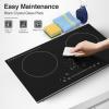 imageVBGK Electric Cooktop 36 inchBuiltin 36 inch Electric Cooktop 8000W Power Control by Knob 36 induction cooktop with 9 Power Levels with Child Safety Lock TimerOverTemperature 220V240V2 Burner Induction Cooktop