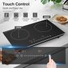 imageVBGK Electric Cooktop 36 inchBuiltin 36 inch Electric Cooktop 8000W Power Control by Knob 36 induction cooktop with 9 Power Levels with Child Safety Lock TimerOverTemperature 220V240V2 Burner Induction Cooktop