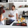 imageVBGK Electric Cooktop110V 2100W 2 Burner Electric CooktopCountertop and Builtin Stove top with 9 Power LevelsChild Safety Lock Timer LED touch controlOverheat Protection