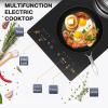 imageVBGK Electric Cooktop110V 2100W 2 Burner Electric CooktopCountertop and Builtin Stove top with 9 Power LevelsChild Safety Lock Timer LED touch controlOverheat Protection