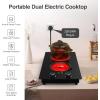 imageVBGK Electric Cooktop110V 2100W Electric Stove Top with Knob Control 9 Power Levels Kids Lock ampamp Timer Hot Surface Indicator Overheat Protection12 Inch Builtin Radiant 2 burner Electric Cooktop