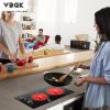 imageVBGK Electric Cooktop110V 2100W Electric Stove Top with Knob Control 9 Power Levels Kids Lock ampamp Timer Hot Surface Indicator Overheat Protection12 Inch Builtin Radiant 2 burner Electric Cooktop