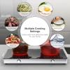 imageVBGK Electric Cooktop110V 2400W Electric Stove Top with Knob Control9 Power Levels Kids Lock ampamp TimerLED touch controlOverheat Protection Electric stove24 Inch desktop 2 burner