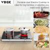 imageVBGK Electric Cooktop110V 2400W Electric Stove Top with Knob Control9 Power Levels Kids Lock ampamp TimerLED touch controlOverheat Protection Electric stove24 Inch desktop 2 burner
