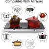 imageVBGK Electric Cooktop110V 2400W Electric Stove Top with Knob Control9 Power Levels Kids Lock ampamp TimerLED touch controlOverheat Protection Electric stove24 Inch desktop 2 burner