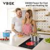 imageVBGK Electric Cooktop12 Inch Builtin Radiant Electric Stove Top110V 2100W 2 burner cooktop With 9 Heating Level Timer ampamp Kid Safety Lock Sensor Touch Control 2 burner Induction Cooktop