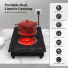 imageVBGK Electric Cooktop12 Inch Builtin Radiant Electric Stove Top110V 2100W 2 burner cooktop With 9 Heating Level Timer ampamp Kid Safety Lock Sensor Touch Control 2 burner Induction Cooktop