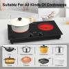 imageVBGK Electric Cooktop2400W Electric Stove TopCountertop and Builtin Hot Plate with Child Safety Lock Timer LED touch Knob ControlOverheat Protection110V 2 Burner Induction Cooktop