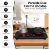 imageVBGK Electric Cooktop2400W Electric Stove TopCountertop and Builtin Hot Plate with Child Safety Lock Timer LED touch Knob ControlOverheat Protection110V 2 Burner Induction Cooktop
