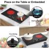 imageVBGK Electric Cooktop2400W Electric Stove TopCountertop and Builtin Hot Plate with Child Safety Lock Timer LED touch Knob ControlOverheat Protection110V 2 Burner Induction Cooktop