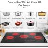 imageVBGK Electric cooktop 30 inch 5 burner Electric Stove Builtin and Countertop Stove Top LED Touch Screen9 Heating Level Timer ampamp Kid Safety Lock 240V 30 inch cooktop