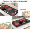imageVBGK Electric cooktop 36 inch240V 8600W 36 inch Induction CooktopBuiltin and Countertop Electric Stove TopKnob Control 9 Heating Level Timer ampamp Kid Safety Lock