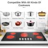 imageVBGK Electric cooktop 36 inch240V 8600W 36 inch Induction CooktopBuiltin and Countertop Electric Stove TopKnob Control 9 Heating Level Timer ampamp Kid Safety Lock