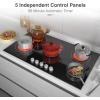 imageVBGK Electric cooktop 36 inch240V 8600W 36 inch Induction CooktopBuiltin and Countertop Electric Stove TopKnob Control 9 Heating Level Timer ampamp Kid Safety Lock